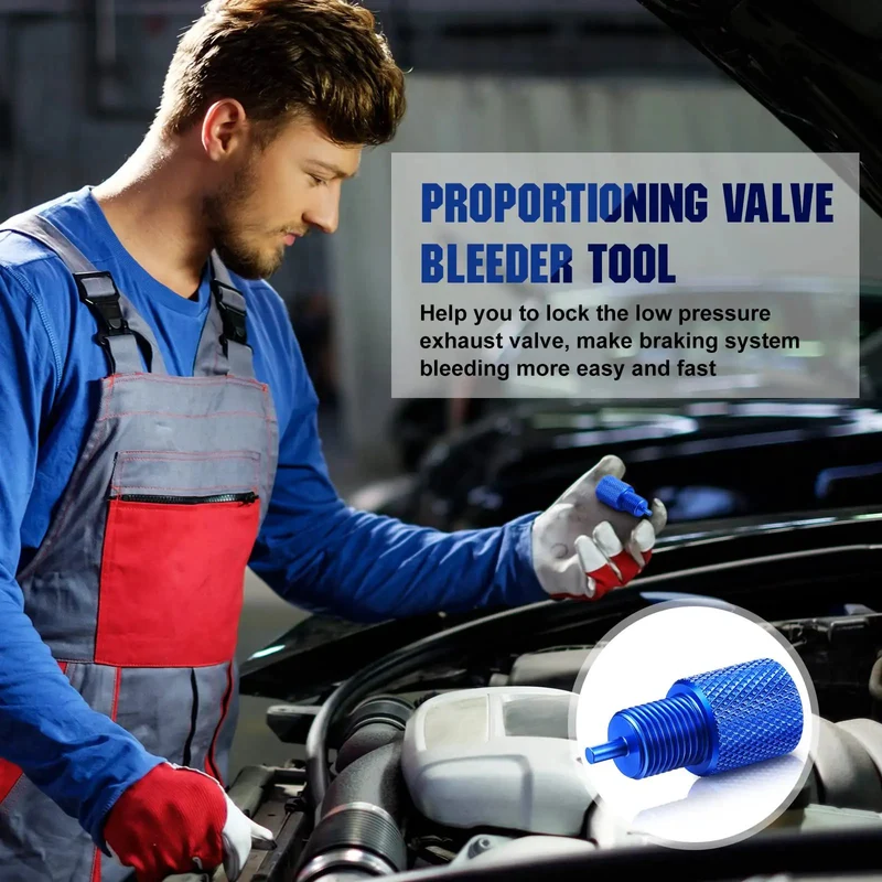 Solid Aluminum Two Piece Brake Proportioning Valve Bleeder Tool Kit For Disc And Drum Systems With Pv2 Pv4 Shuttle Valve Compatibility A No Hassle Gearhead Wrenching Workshop Essential
