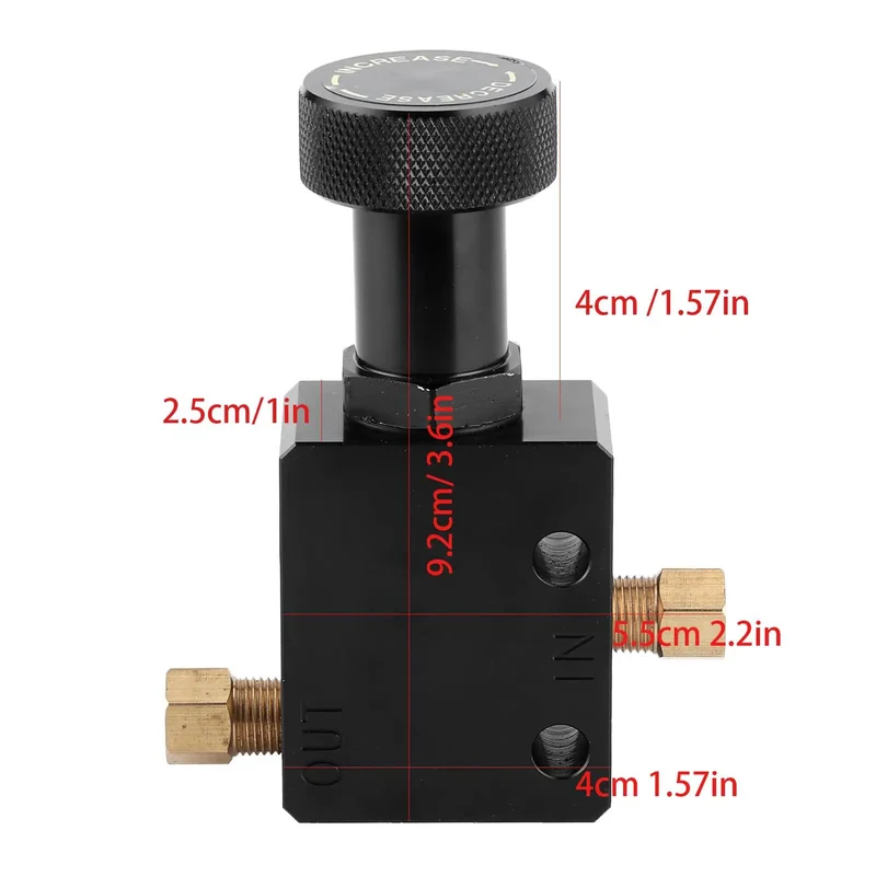 Adjustable Brake Proportioning Valve With Aluminum Alloy Housing And Two Connectors For Hot Rods And Muscle Cars Zero Slop Pedal Feel Tight Pressure Modulation Up To Twelve Hundred Psi Drop In Ready