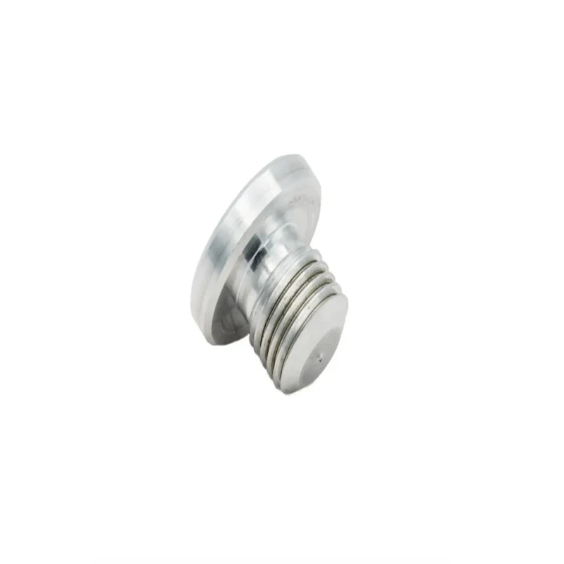 Billet Aluminum LS Oil Pressure Relief Valve Plug Machined For Knockout Engine Blocks And LS Swap Builds Offer Zero Leak Guarantee With Tough Corrosion Resistant Silver Finish Built For Real American Muscle Cars And Hot Rods