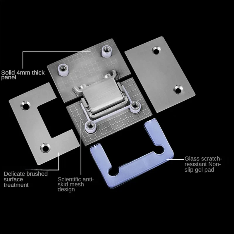 Heavy Duty Stainless Steel Bathroom Shower Frameless Glass Door Hinge Clamp Featuring 180 Degree Pivot And Killer Brushed Finish Rock Solid Daily Use Hardware
