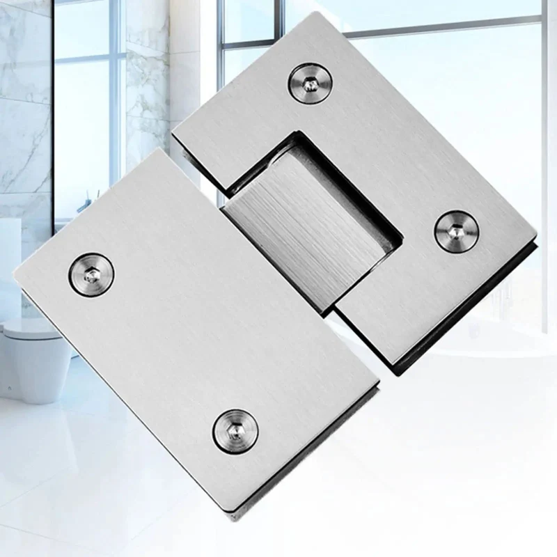 Heavy Duty Stainless Steel Bathroom Shower Frameless Glass Door Hinge Clamp Featuring 180 Degree Pivot And Killer Brushed Finish Rock Solid Daily Use Hardware