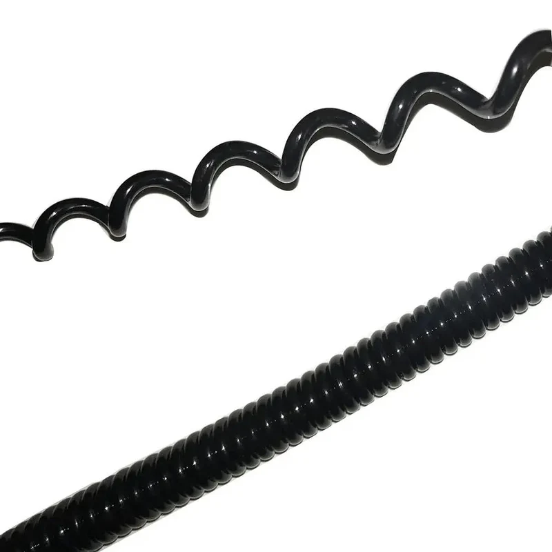 Hella Flexible Coiled Extension Cord With Spiral Spring Design For Rapid Retracting And Zero Tangle Stress Fast Six Core Data Charging Cable That Stretches Up To Three Meters Heavy Duty Wire For Everyday Gaming And Travel