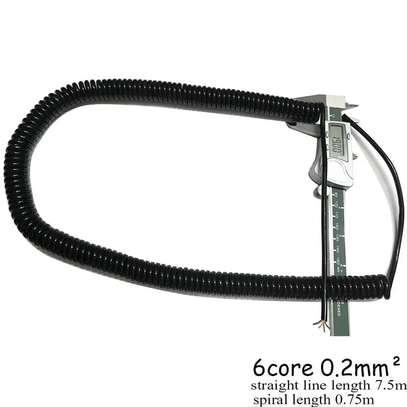 Hella Flexible Coiled Extension Cord With Spiral Spring Design For Rapid Retracting And Zero Tangle Stress Fast Six Core Data Charging Cable That Stretches Up To Three Meters Heavy Duty Wire For Everyday Gaming And Travel