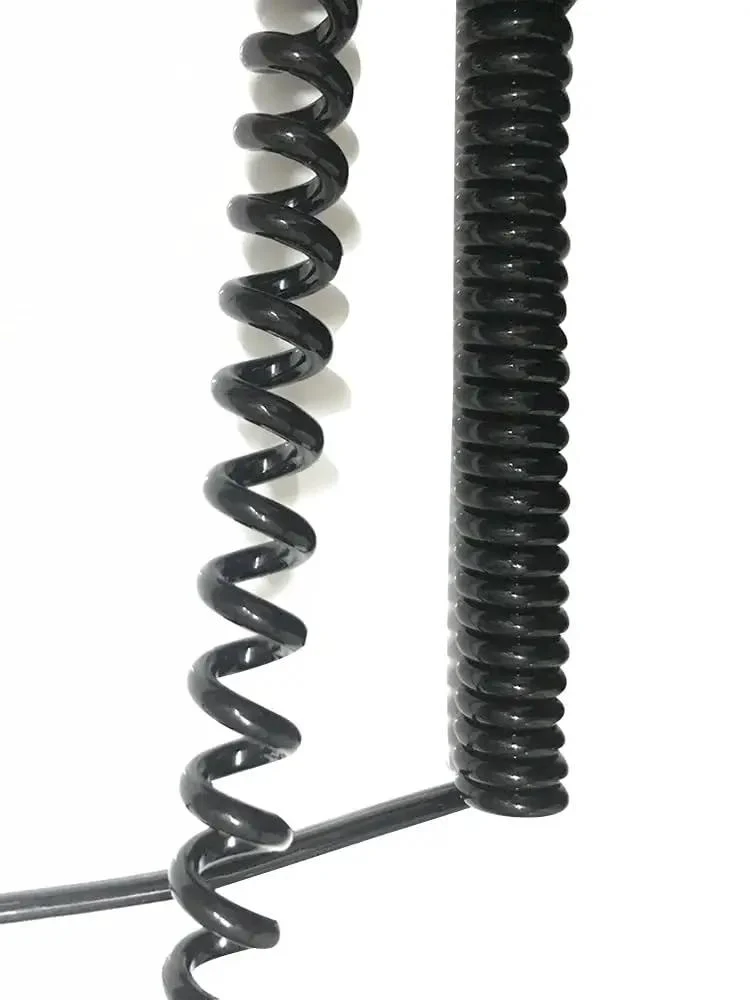 Heavy Duty Six Core Coiled Extension Cord With Spiral Spring Retraction For Mobile Equipment And Fixed Setups Tangle Free Stretch Cable Delivers Slick Operation And Rock Solid Connections Zero Drama Guaranteed