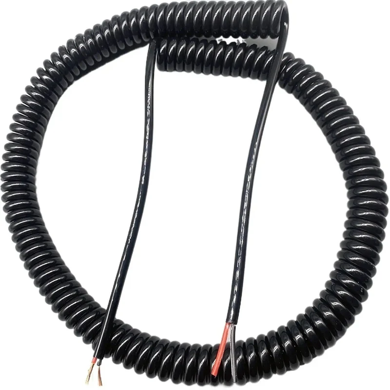 No Worries Two Core Coiled Power Cord With Quick Zip Spiral Extension Cable 15mm Square Wiring For Tight Spaces And Smooth Rewind Rugged Construction Stops Tangled Clutter For Everyday Tools And Snappy Reliable Connections