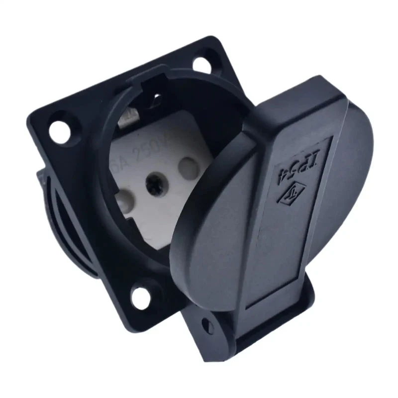 Badass CEE7 IP54 Waterproof Industrial Electrical AC Power Female Socket Rewireable Outlet Connector for Heavy Duty Extension Cords Rigs Jobsites and Construction Sites Rugged as Hell