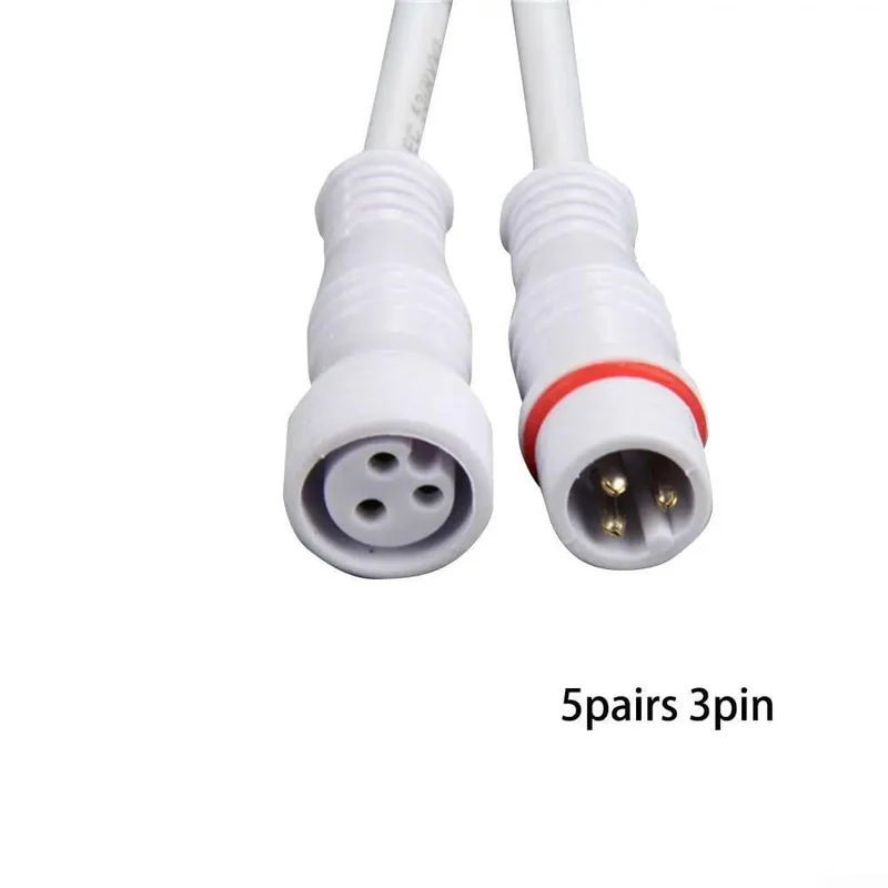 Heavy Duty IP65 Waterproof LED Connectors 5 Pair 3 Pin 22AWG Wiring Harness Cable For Off Road Trucks And Security Cameras Badass Sealed Connection Zero Leak