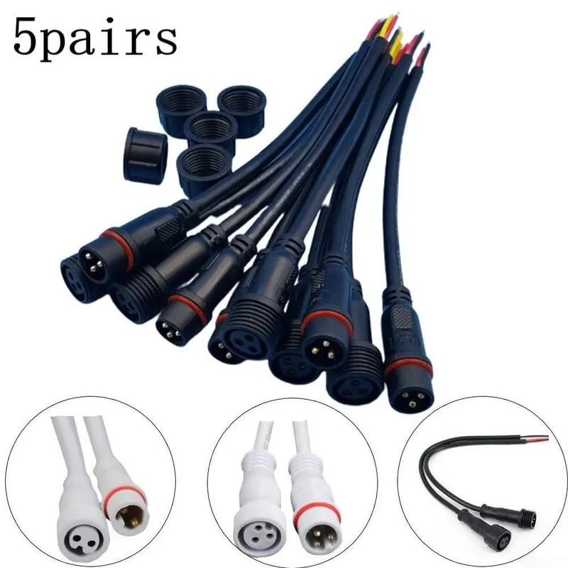 Heavy Duty IP65 Waterproof LED Connectors 5 Pair 3 Pin 22AWG Wiring Harness Cable For Off Road Trucks And Security Cameras Badass Sealed Connection Zero Leak