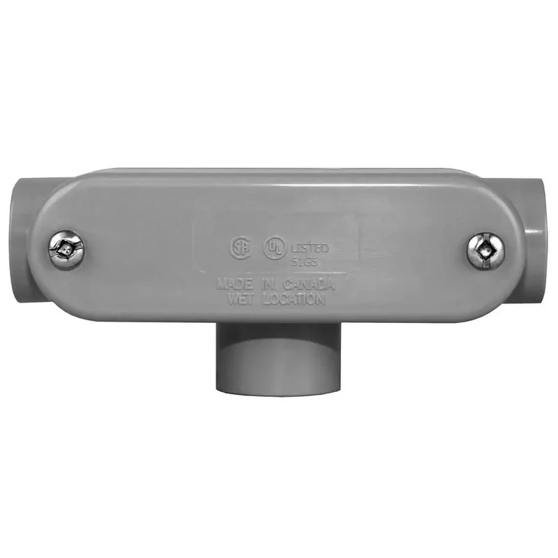 Pro Level Pvc T Conduit Body One Half Inch Trade Size Csa Approved For Indoor Outdoor Or Burial Runs No Sweat Install For Residential Or Commercial Wiring Jobs Five Pack