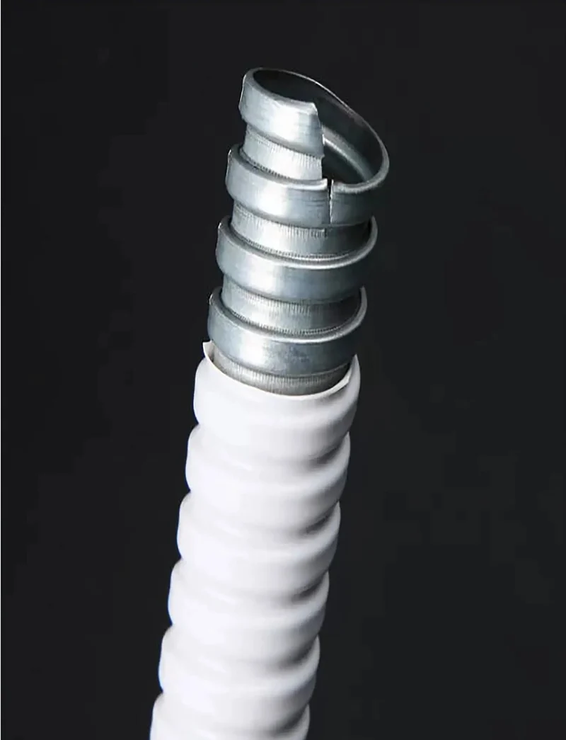 Tough Flexible Conduit, Heavy Duty Galvanized Steel Core With Durable PVC Shield, Badass Flame Resistant Corrugated Hose For Indoor Outdoor Wiring, 328 Foot Roll