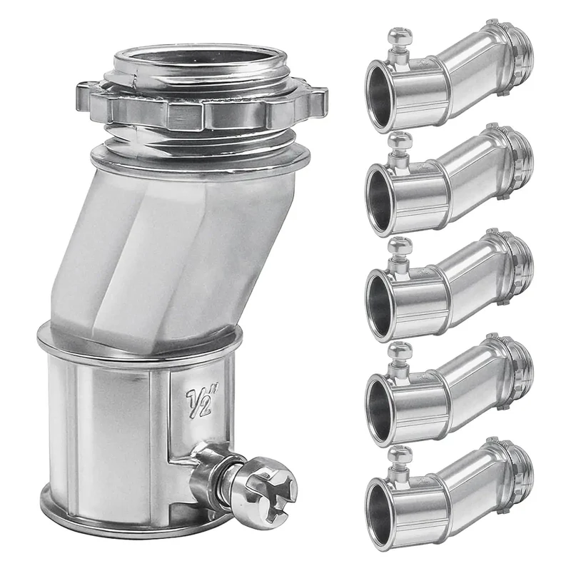 6 Piece Offset Conduit Connectors Zinc Alloy Electrical Tube Fittings With Hella Secure Grip That Drops Into Place For Tight Spots And Provides Knockout Level Durability For Heavy Duty Home Run Wiring Projects You Can Trust