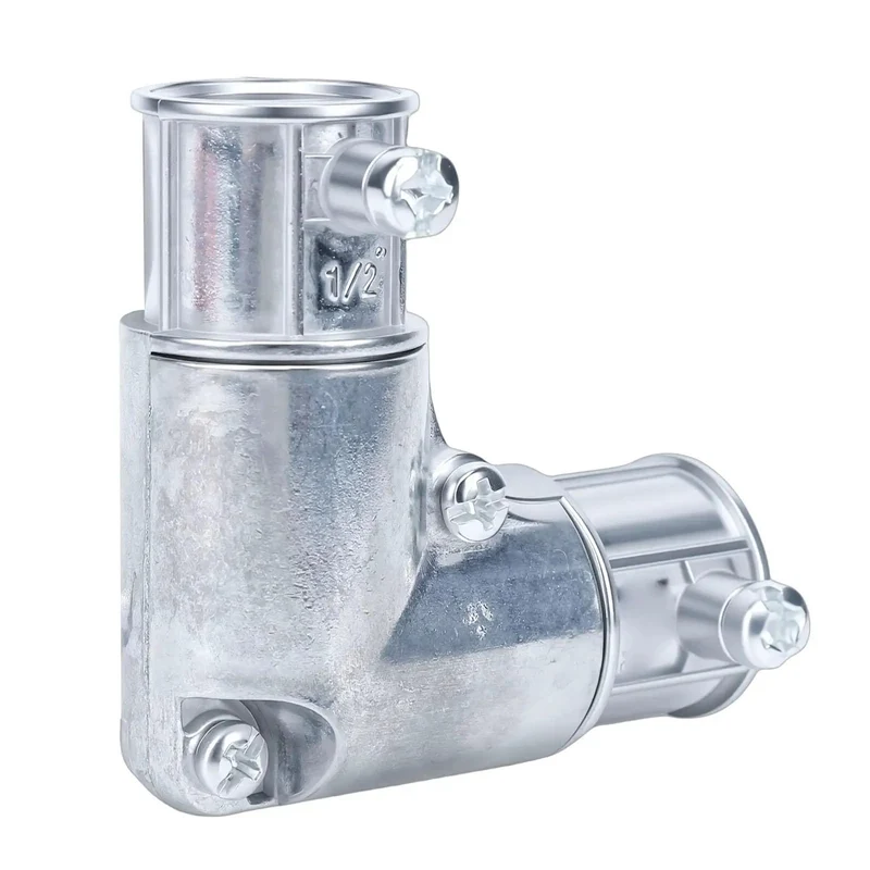 1/2 Inch Zinc Alloy 90 Degree Conduit Fitting Inside Corner Pull Elbow Electrical Metallic Tubing Coupling For Smooth Cable Runs And Lock It Down Tight Connections