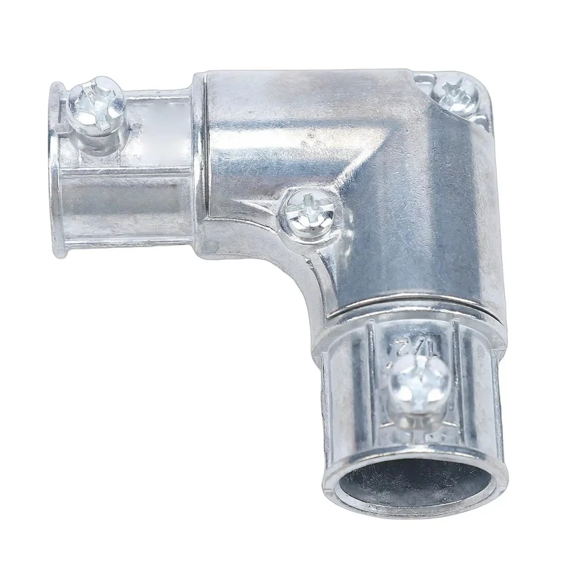 1/2 Inch Zinc Alloy 90 Degree Conduit Fitting Inside Corner Pull Elbow Electrical Metallic Tubing Coupling For Smooth Cable Runs And Lock It Down Tight Connections