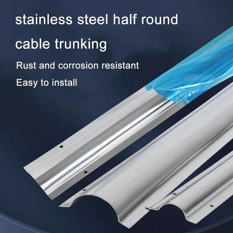 Heavy Duty 304 Stainless Steel Cable Trunking Self Adhesive Cord Cover Raceway Wall Wire Duct Channel Outdoor Hidden Cable Organizer Tames Snarls And Ditches Clutter Smooth Peel Stick Install Game Changer For Home Office Setup
