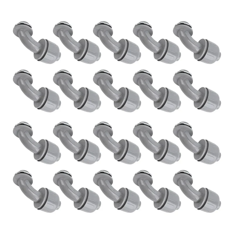 Insanely Tough 20 Pack 90 Degree Conduit Fittings Liquid Tight One Half Inch Npt Connectors Durable Nylon 6 Design For No Sweat Installation On Flexible Lines Plus Hvac Support
