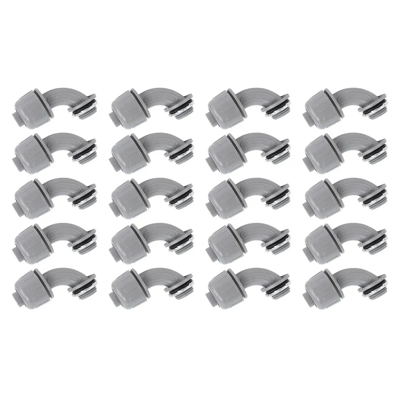 Insanely Tough 20 Pack 90 Degree Conduit Fittings Liquid Tight One Half Inch Npt Connectors Durable Nylon 6 Design For No Sweat Installation On Flexible Lines Plus Hvac Support