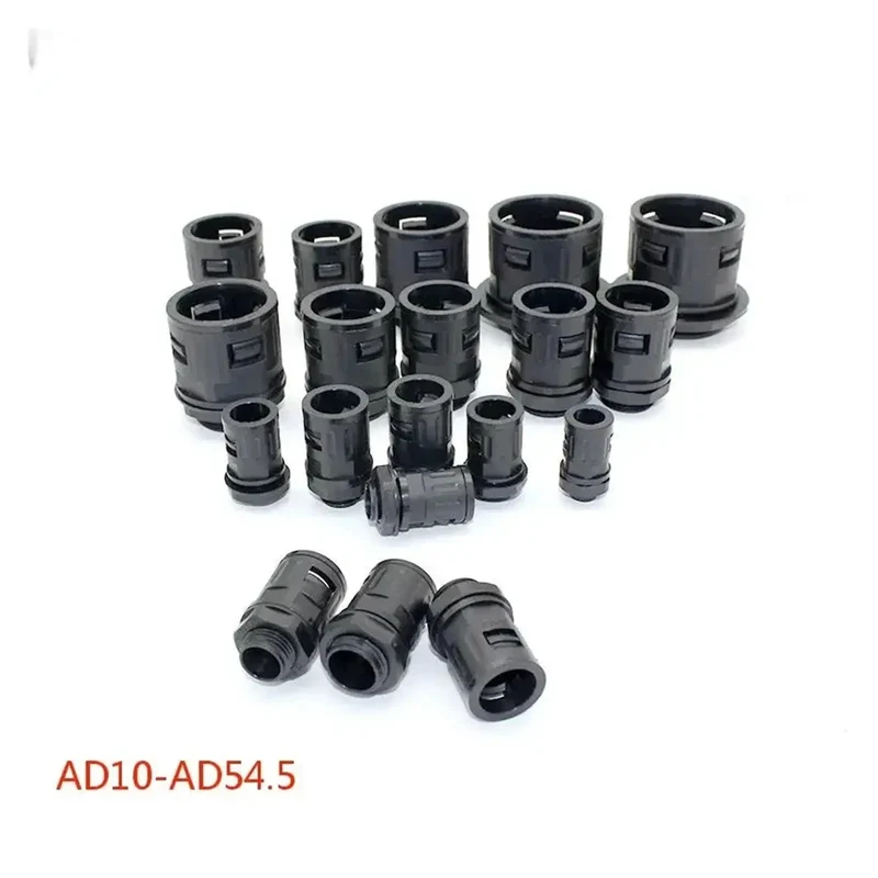 Heavy Duty Straight Corrugated Conduit Fitting Connector For Electrical Flexible Nylon Cable Hose Gland Rock Solid IP65 Waterproof Rated Black 5 Pack Super Secure Grip Effortless Install Built Like A Tank Standard Thread Size Top Shelf Quality For Any Job
