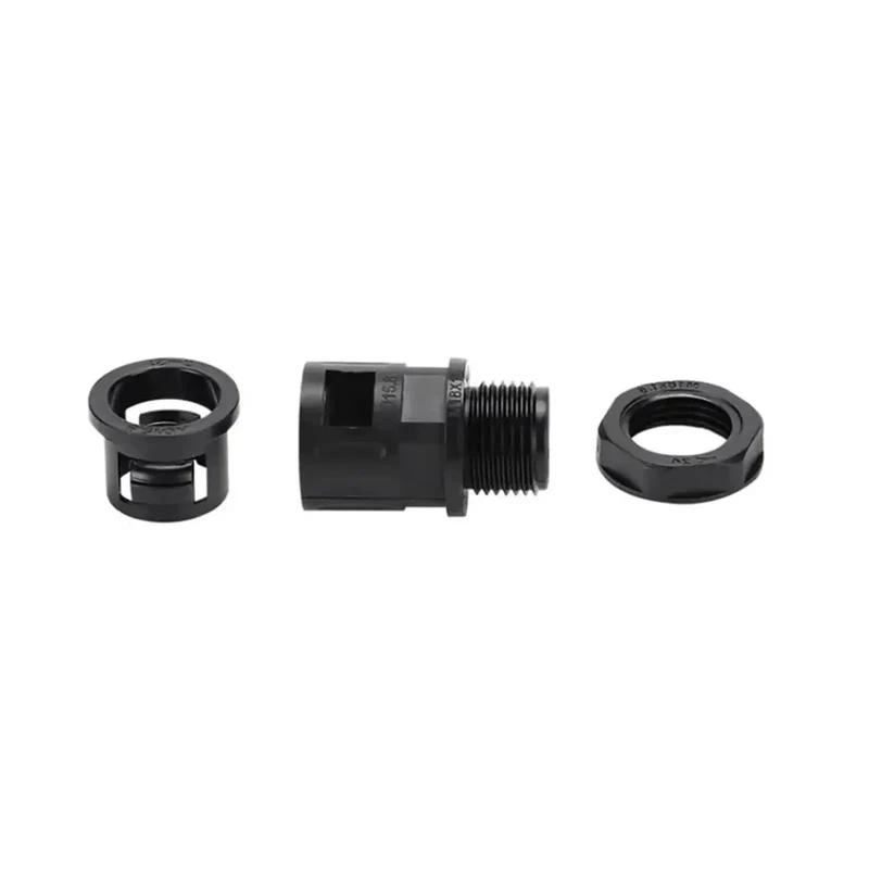 Heavy Duty Straight Corrugated Conduit Fitting Connector For Electrical Flexible Nylon Cable Hose Gland Rock Solid IP65 Waterproof Rated Black 5 Pack Super Secure Grip Effortless Install Built Like A Tank Standard Thread Size Top Shelf Quality For Any Job