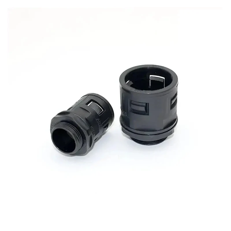Heavy Duty Straight Corrugated Conduit Fitting Connector For Electrical Flexible Nylon Cable Hose Gland Rock Solid IP65 Waterproof Rated Black 5 Pack Super Secure Grip Effortless Install Built Like A Tank Standard Thread Size Top Shelf Quality For Any Job