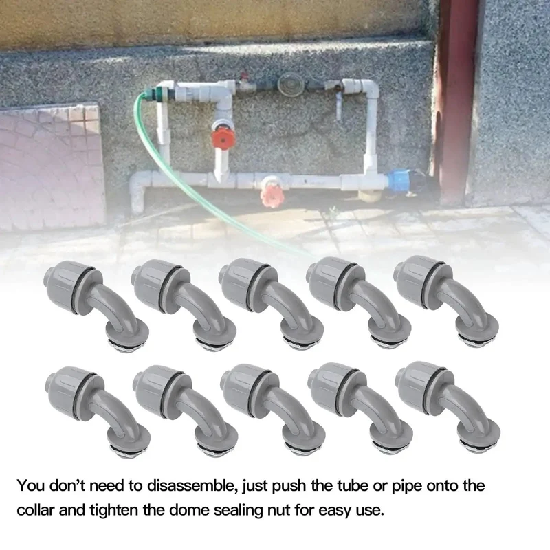 20 Piece 90 Degree Liquid Tight Connectors 1/2 Inch NPT Nylon Electrical Conduit Fitting Durable Nylon 6 Design That Locks Down Securely And Keeps Things Tight As A Drum In Demanding Spots