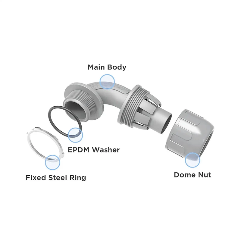 20 Piece 90 Degree Liquid Tight Connectors 1/2 Inch NPT Nylon Electrical Conduit Fitting Durable Nylon 6 Design That Locks Down Securely And Keeps Things Tight As A Drum In Demanding Spots