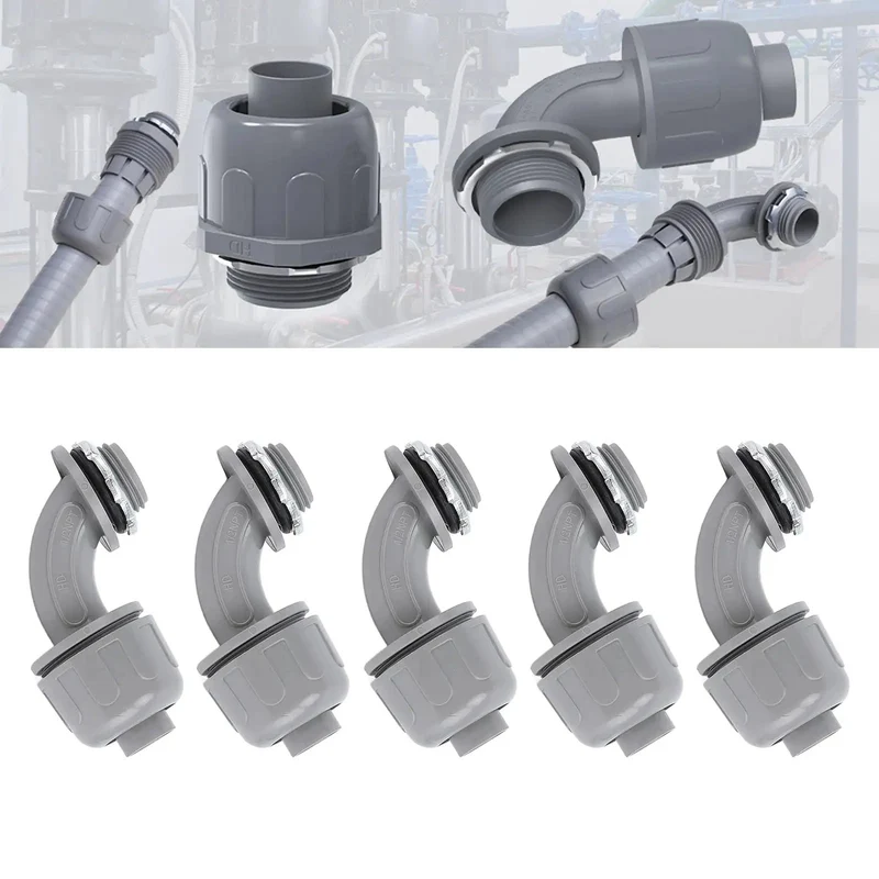 20 Piece 90 Degree Liquid Tight Connectors 1/2 Inch NPT Nylon Electrical Conduit Fitting Durable Nylon 6 Design That Locks Down Securely And Keeps Things Tight As A Drum In Demanding Spots