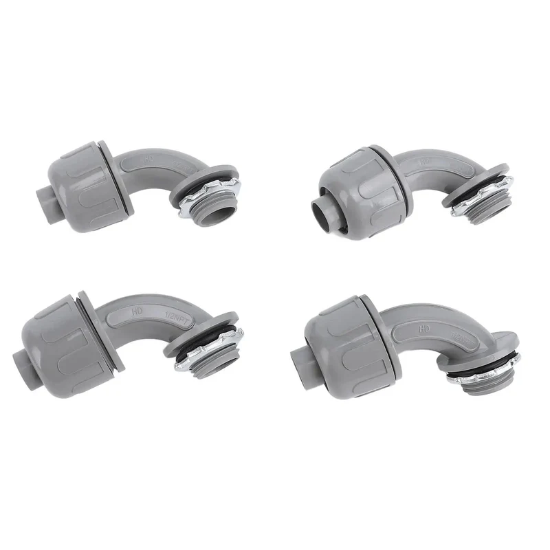 20 Piece 90 Degree Liquid Tight Connectors 1/2 Inch NPT Nylon Electrical Conduit Fitting Durable Nylon 6 Design That Locks Down Securely And Keeps Things Tight As A Drum In Demanding Spots