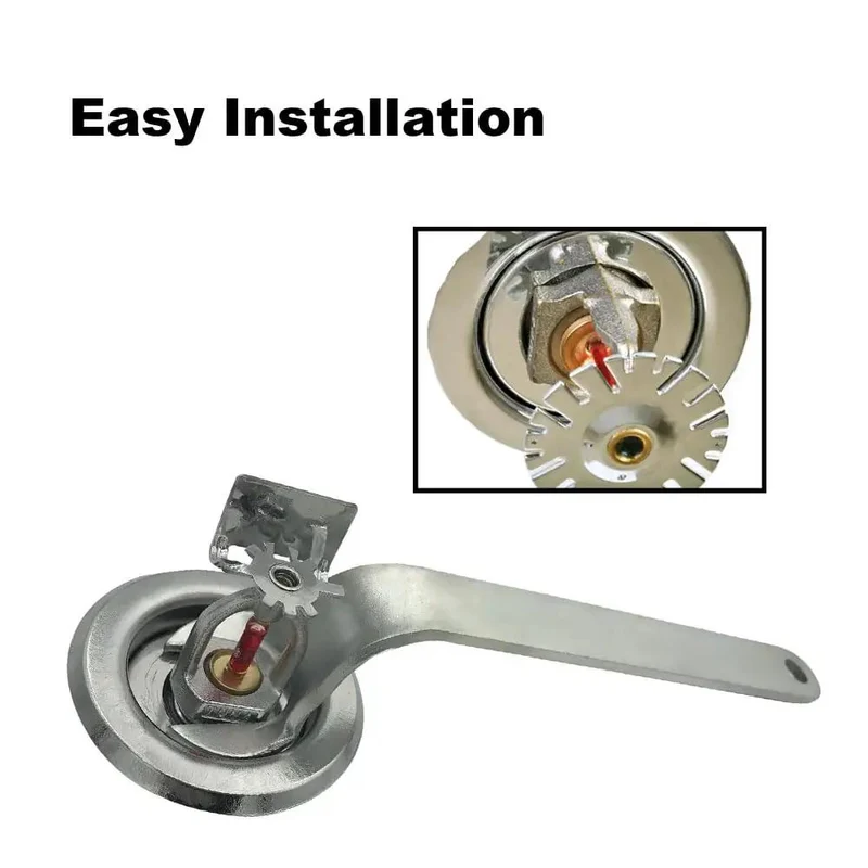 Six Pack Heavy Duty Fire Sprinkler Head Covers With Slick Electroplated Coating And Adjustable Height Flush Mount Design For Corrosion Resistant Ceiling Trim That Looks Sharp