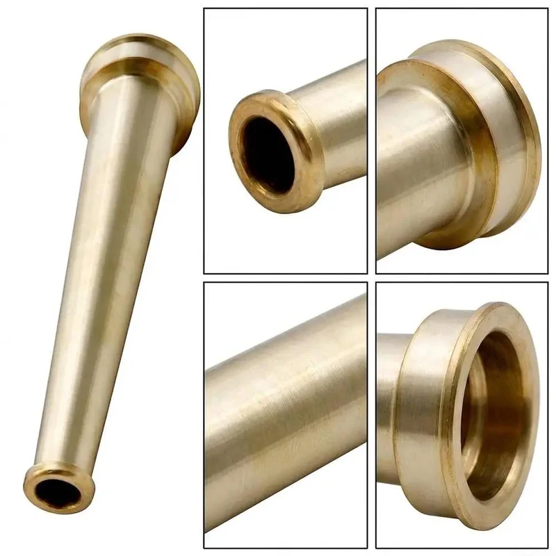 Top Tier Heavy Duty Brass Fire Nozzle 1.5 Inch Nst Fitting Industrial Sprinkler Head Built Solid For Snug Hose Hookups Pro Grade Firefighting And Emergency Water Control Gear