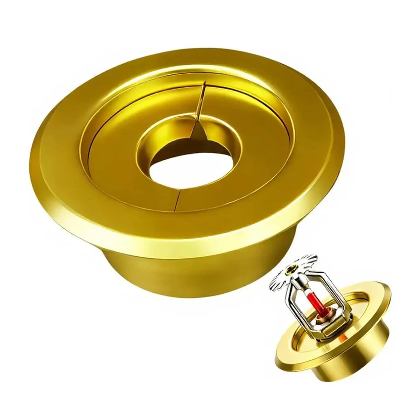Top Shelf Fire Sprinkler Escutcheon Covers 3 4 Inch Removable Head Plates For Ceiling And Wall Split Flange Insulation Protective Caps Golden Finish Extension Trim Ring Slick Look Tight Seal No Fuss Install Nfpa Certified