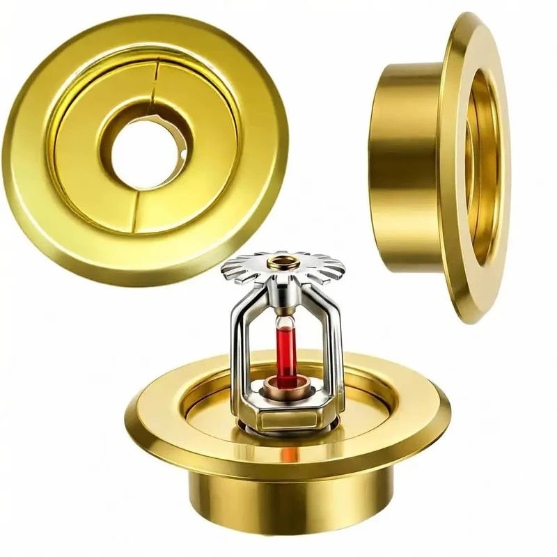 Top Shelf Fire Sprinkler Escutcheon Covers 3 4 Inch Removable Head Plates For Ceiling And Wall Split Flange Insulation Protective Caps Golden Finish Extension Trim Ring Slick Look Tight Seal No Fuss Install Nfpa Certified