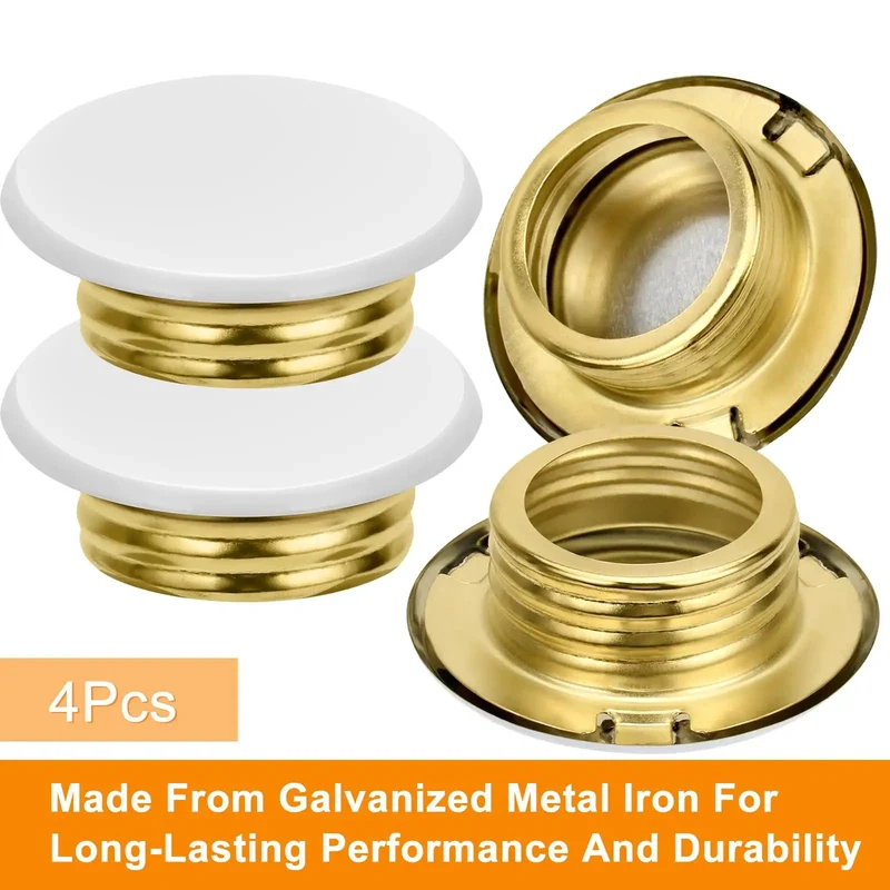 Straight Up Secure White Flat Fire Sprinkler Head Covers 4 Pack Galvanized Steel Guard Caps For Ceiling Pipe Safety And Dead Easy Snag Proof Installation