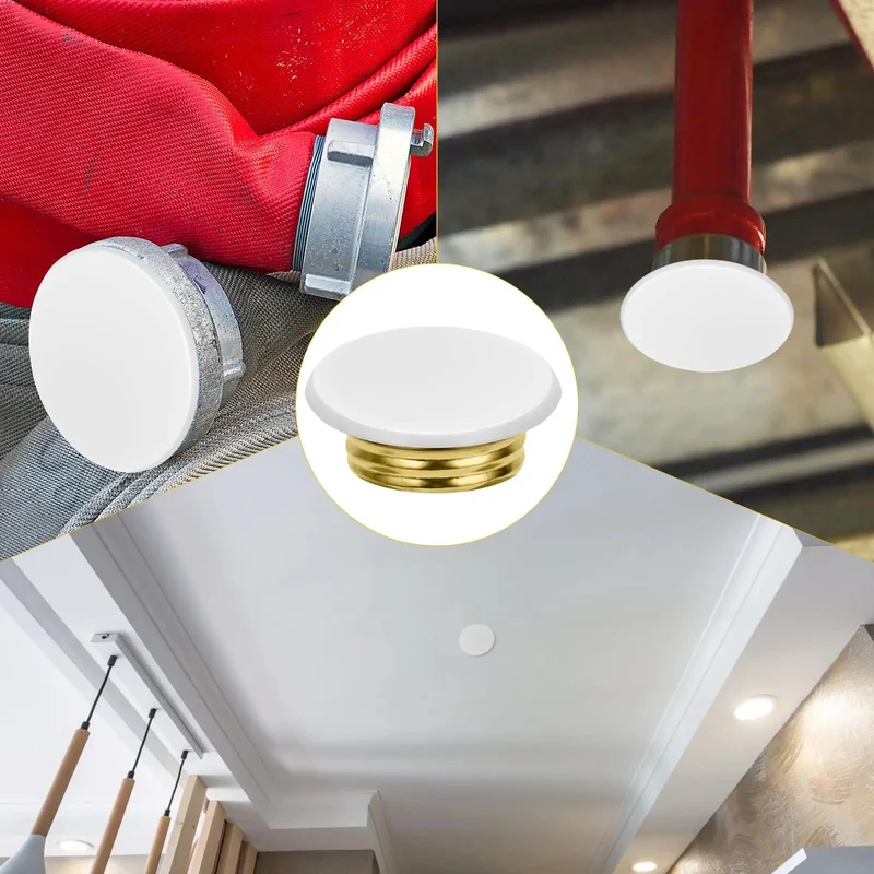 Straight Up Secure White Flat Fire Sprinkler Head Covers 4 Pack Galvanized Steel Guard Caps For Ceiling Pipe Safety And Dead Easy Snag Proof Installation