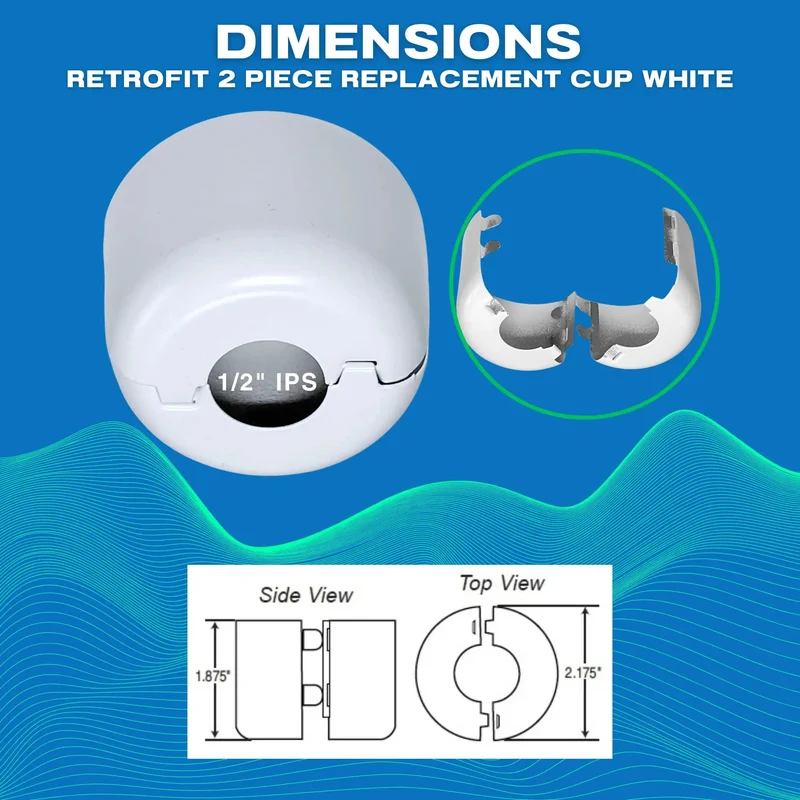 Slick Retrofit Fire Sprinkler Escutcheon Pendant Cup Trim In Crisp White Finish Fits 1/2 Inch Ips Piping Engineered For A No Sweat Swap And Lockdown Hold Split Design Neatly Conceals Raw Tubes Delivers Solid Quality Ships In A Sturdy 12 Pack Box