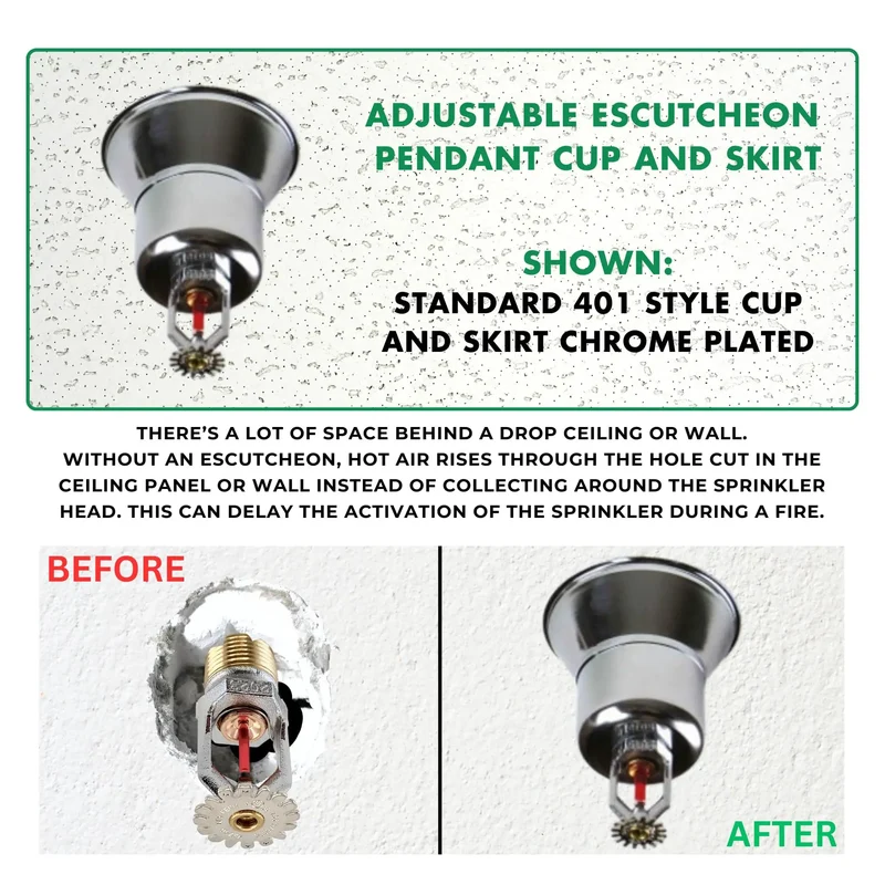 Slick Retrofit Fire Sprinkler Escutcheon Pendant Cup Trim In Crisp White Finish Fits 1/2 Inch Ips Piping Engineered For A No Sweat Swap And Lockdown Hold Split Design Neatly Conceals Raw Tubes Delivers Solid Quality Ships In A Sturdy 12 Pack Box