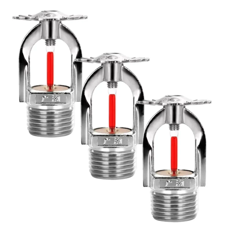 Three Pack Pendant Style Fire Sprinkler Heads Quick Response Sixty Eight Degree Water Spray Down For Residential Safety Plus No Sweat Setup And Solid Everyday Defense Coverage