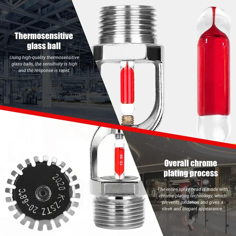 Three Pack Pendant Style Fire Sprinkler Heads Quick Response Sixty Eight Degree Water Spray Down For Residential Safety Plus No Sweat Setup And Solid Everyday Defense Coverage