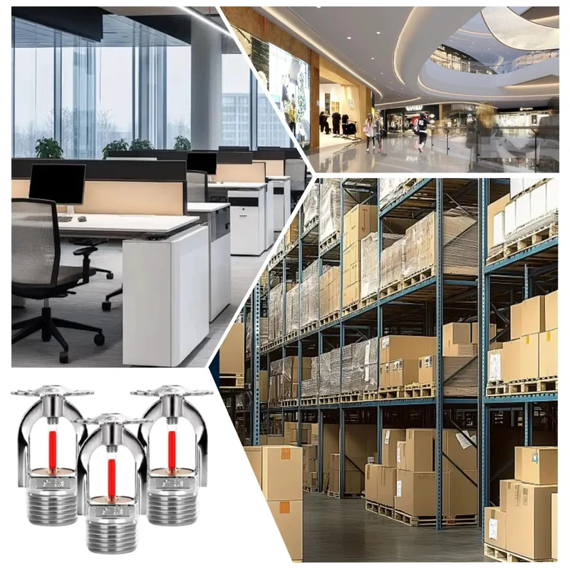 Three Pack Pendant Style Fire Sprinkler Heads Quick Response Sixty Eight Degree Water Spray Down For Residential Safety Plus No Sweat Setup And Solid Everyday Defense Coverage