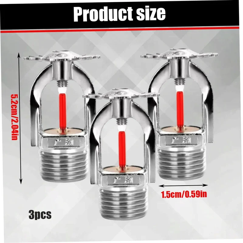 Three Pack Pendant Style Fire Sprinkler Heads Quick Response Sixty Eight Degree Water Spray Down For Residential Safety Plus No Sweat Setup And Solid Everyday Defense Coverage