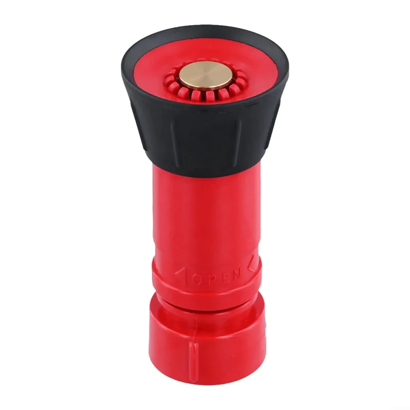 Badass Heavy Duty 1 Inch Fire Hose Nozzle Slick Red Thermoplastic Design Powers Up High Pressure Spray Jet Or Smooth Fog Pattern For Pro Firefighting And Backyard Irrigation Chores