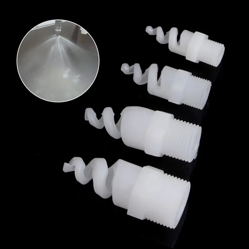 Five Piece Heavy Duty Plastic Spiral Full Cone Spray Nozzle Tips For Garden Irrigation Featuring One Fourth To Three Quarter Inch Fittings Top Shelf Clog Resistant Build Delivering Killer Coverage With Zero Drip Drama For Your Yard This Season