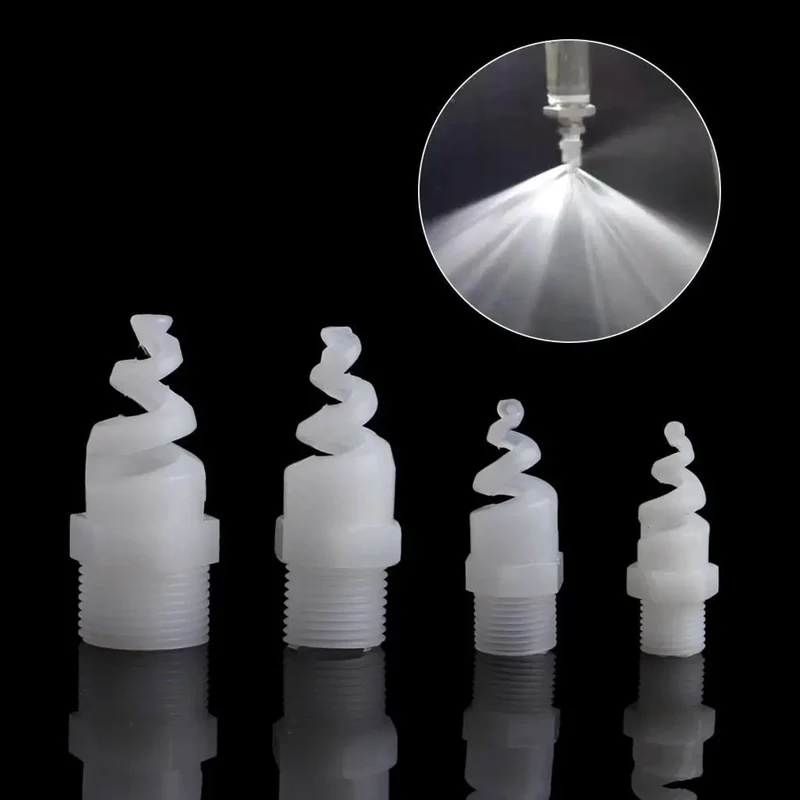 Five Piece Heavy Duty Plastic Spiral Full Cone Spray Nozzle Tips For Garden Irrigation Featuring One Fourth To Three Quarter Inch Fittings Top Shelf Clog Resistant Build Delivering Killer Coverage With Zero Drip Drama For Your Yard This Season