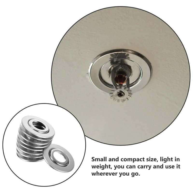 30 Pcs Stainless Steel Fire Sprinkler Cover Plates With Slick Silver Dual Disc Design For Stress Free Installations That Mask Unsightly Patch Marks And Stay Built Tough On Job Sites Or Home Ceilings