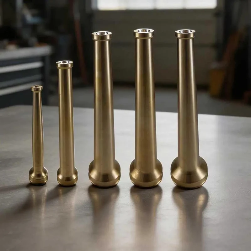 Heavy Duty Solid Brass Fire Hose Nozzle One Point Five Inch NPT Fitting For Hardcore Industrial Firefighting And Straight Shot Water Flow Control Built Tough As Nails For Real World Pressure Tests