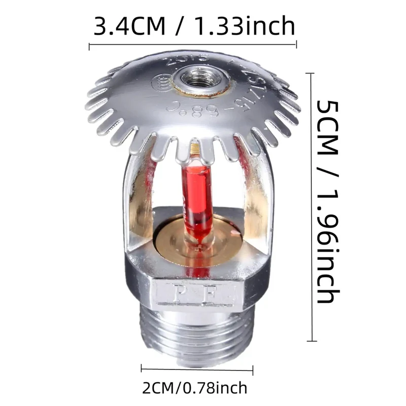 Heavy Duty Fire Sprinkler Heads 1/2 Npt 155 Fahrenheit 4 Pack Upright Copper Chrome Fast Response Glass Bulb Straight Up Fire Protection Gear For Clean Home Setup