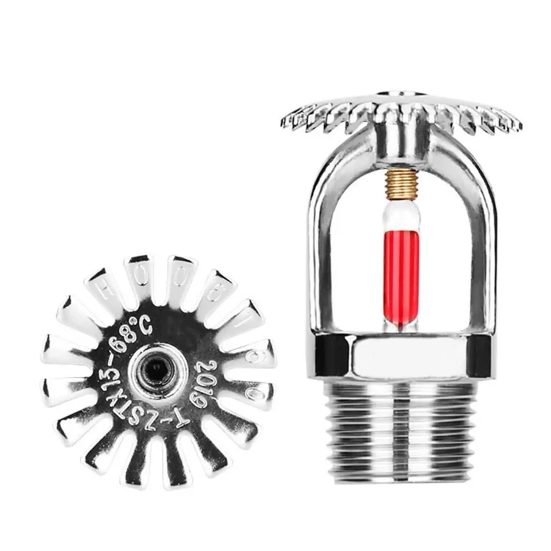 Heavy Duty Fire Sprinkler Heads 1/2 Npt 155 Fahrenheit 4 Pack Upright Copper Chrome Fast Response Glass Bulb Straight Up Fire Protection Gear For Clean Home Setup