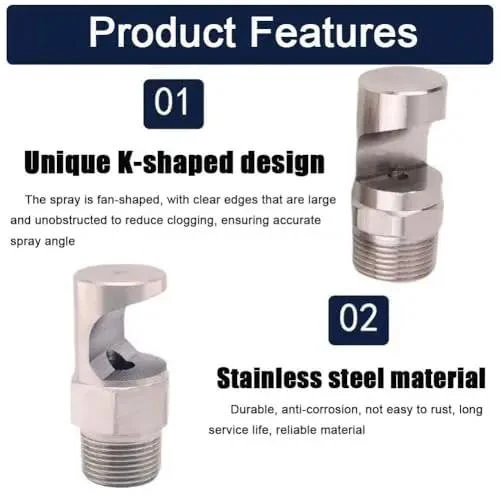 Shop Grade Heavy Duty 304 Stainless Steel Wide Angle Fan Nozzle 1 4 Inch External Thread For Tough Industrial Cooling And Dust Removal Fire Sprinkler Spray Head 4Mm Orifice 5 Pc Pack