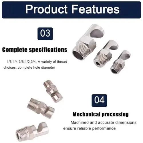 Shop Grade Heavy Duty 304 Stainless Steel Wide Angle Fan Nozzle 1 4 Inch External Thread For Tough Industrial Cooling And Dust Removal Fire Sprinkler Spray Head 4Mm Orifice 5 Pc Pack
