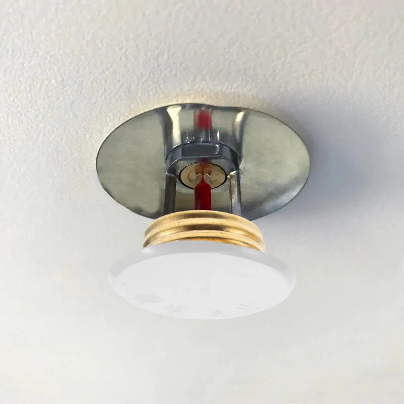 2 Pack Fire Sprinkler Cover Plates Flush Ceiling Finish No Fuss Snap Install Winter Guard Hides Bulky Hardware Clean Tight Look Seamless Indoor Setup