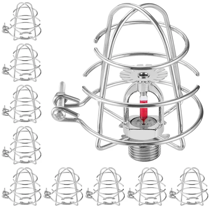 10 Pack Stainless Steel Fire Sprinkler Guard Cages For 1/2 Inch Heads With Rugged Wire Mesh Design For Ceiling Mount Impact Protection Against Ladders And Tools To Keep Your System Bulletproof And Stress Free